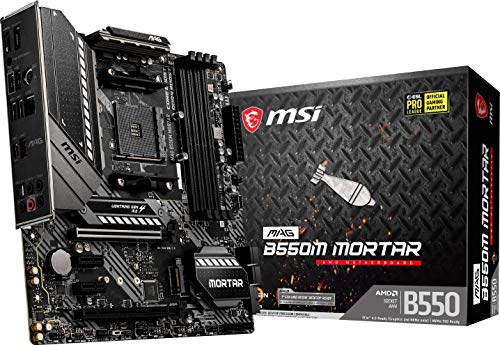 MSI MAG B550M Mortar 游戏主板（AMD AM4、DDR4、PCIe 4.0、SATA 6Gb/s、M.2、USB 3.2 Gen 2、HDMI/DP、Micro-ATX、AMD Ryzen 5000 系列处理器）