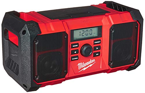 MILWAUKEE'S 2890-20 18V 双化学 M18 现场收音机，带减震端盖、USB 2.1A 智能...