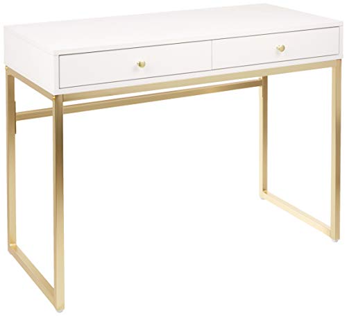 Acme Furniture Acme 92312 Coleen 书桌，白色和黄铜