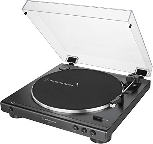 audio-technica AT-LP60X-BK 全自动皮带传动立体声转盘，黑色，高保真，2速，防尘罩，防共振，压铸铝转盘