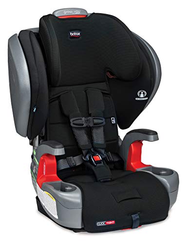 Britax 与您共同成长ClickTight Plus线束2-Booster汽车安全座椅-3层防撞保护-25至120磅，喷气式Safewash织物[Pinnacle的较新版本]