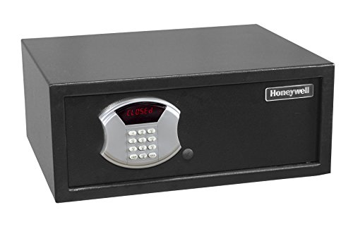 Honeywell Safes & Door Locks 保险箱和门锁 - 5105 薄型钢安全保险箱，带酒店式数字锁，1.14 立方英尺，黑色