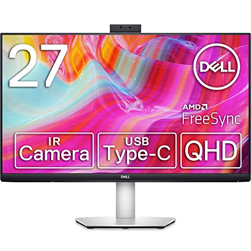 Dell S2722DZ 27 英寸家庭工作显示器，视频会议功能 - 内置摄像头，降噪双麦克风，USB-C 连...