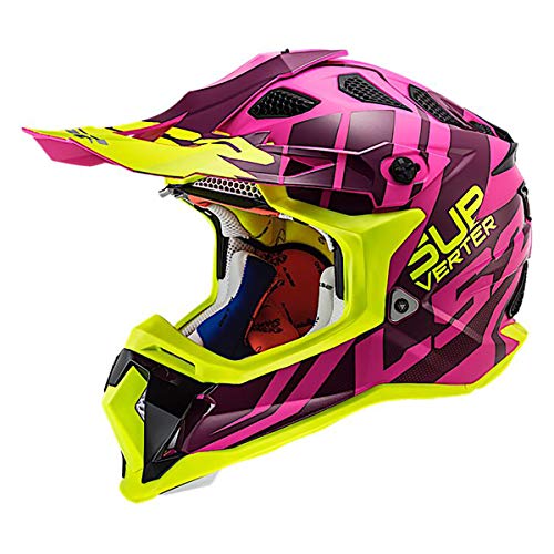 LS Subverter 成人越野摩托车头盔 - 部队紫色/高可视度黄色/加大号