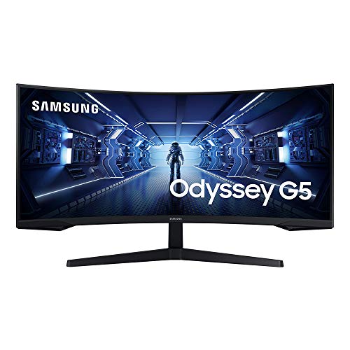 Samsung 34 英寸 Odyssey G5 超宽游戏显示器，1000R 曲面屏，165Hz，1ms，Fr...