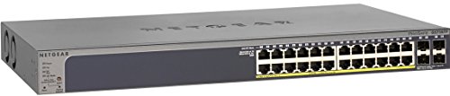 Netgear GS728TP-100NAS 24 端口千兆以太网智能网管 Pro 交换机，PoE/PoE+，192w，4 SFP，ProSAFE 终身保护 (GS728TP)