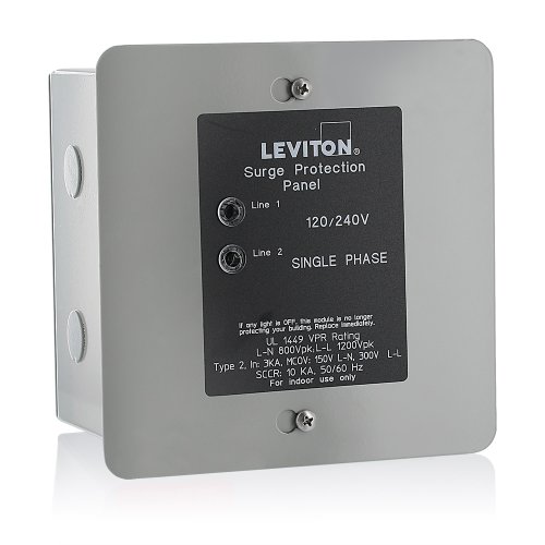 Leviton 51120-1 120/240 伏面板保护器，4 模式保护，轻型商业/住宅级，采用 NEMA 1 外壳