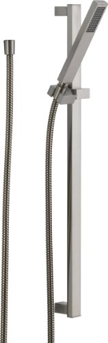 Delta Faucet Vero 单喷触摸清洁壁挂式滑杆手持花洒，带软管，不锈钢 57530-SS