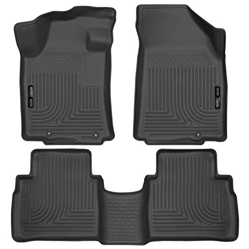 Husky Liners 耐风雨系列|前排和第二排座椅地板衬垫 - 黑色 | 99621 |适合 2016-2021 年 Nissan Maxima 3 件