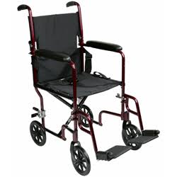 ROSCOE MEDICAL, INC. Roscoe Medical KT19BG带19'座椅的钢制运输轮椅，勃艮第