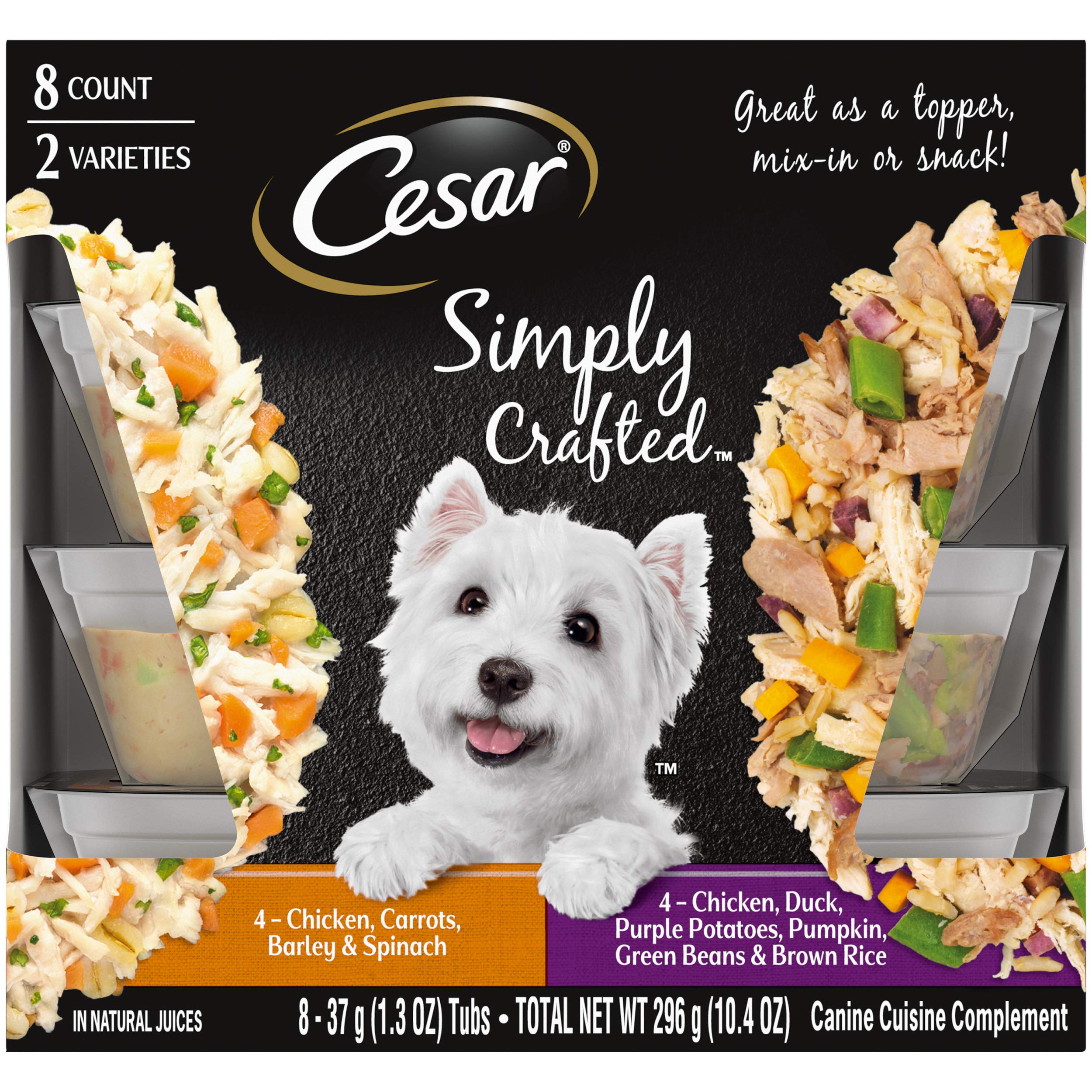 Cesar 简单制作的膳食配料，湿狗粮多种包装