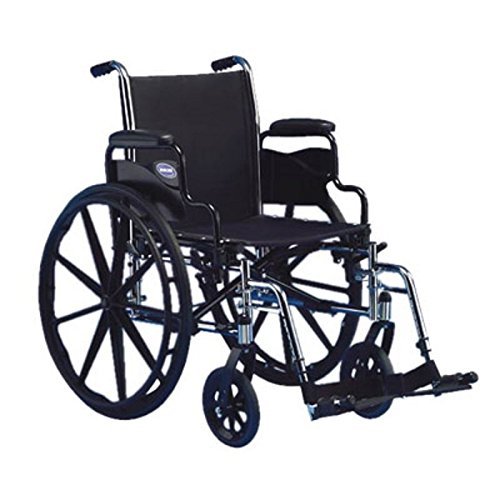 Sx5 轻型手册（Invacare Tracer 带高架腿托，尺寸 16 x 16 - 小）（主轮椅照片显示旋转脚踏板，不包括高架腿架）