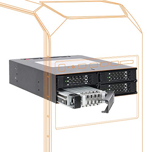 Icy Dock 适用于 5.25 英寸托架的全金属 4 x 2.5 SAS/SATA HDD/SSD 移动机架外壳 | ToughArmor MB994SP-4S