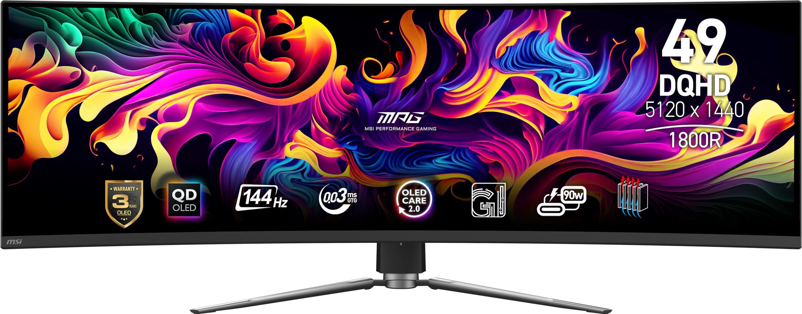 MSI MPG 491CQP QD-OLED, 49 Curved OLED Gaming Mo...