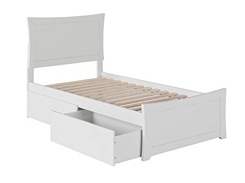 Atlantic Furniture AR9036111 地铁平台床，带配套脚踏板和 2 个城市床抽屉