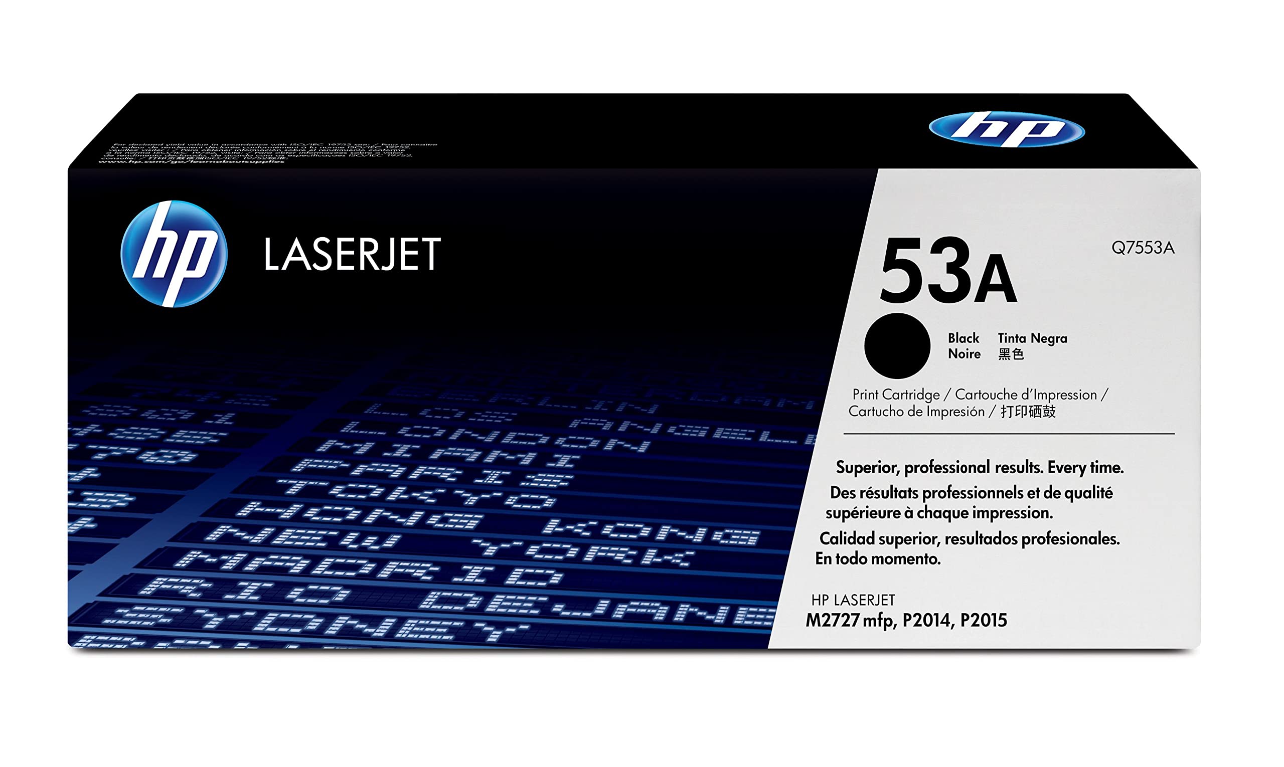 HP 原装53A黑色碳粉盒|适用于 LaserJet P2014、P2015 系列； LaserJet M2727 多功能一体机系列 | Q7553A