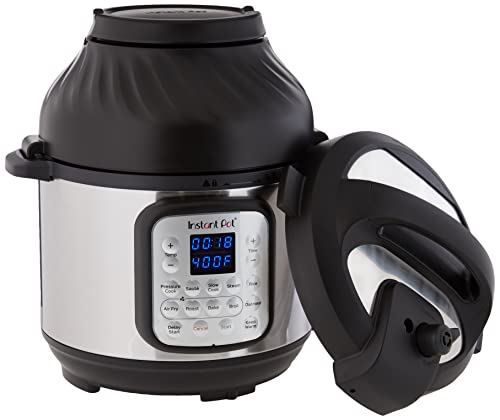 Instant Pot Duo Crisp 9 合 1 电压力锅，带空气炸锅盖和密封圈，不锈钢，压力锅，慢煮，空气炸，烤，蒸，炒，烘烤，烧烤和保温