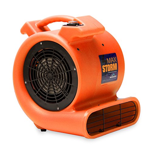 Soleaire 适用于Pro Janitorial清洁器的Max Storm 1/2 HP耐用轻巧空气移动器地毯干燥机鼓风机落地扇，橙色