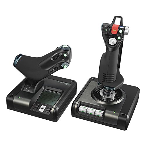 Logitech G Saitek X52 Pro 飞行控制系统、控制器和操纵杆模拟器、液晶显示屏、发光按钮、2xUSB、PC - 黑色/银色