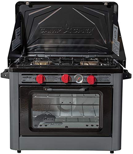 Camp Chef 豪华户外露营烤箱 - 不锈钢，隔热烤箱箱，无与伦比的点火 - 炭灰色 (COVEND)...