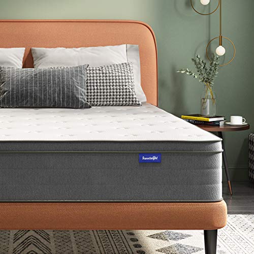 Sweetnight 大号床垫，10 英寸记忆海绵和混合内置弹簧床垫，用于运动隔离和减压，中等硬度床垫，大号尺寸