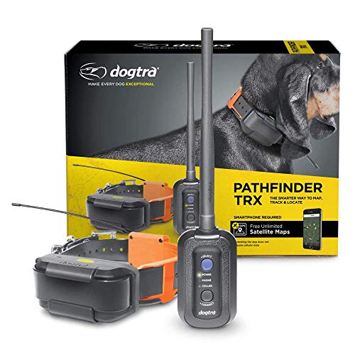 Dogtra Pathfinder TRX 9 英里 21 只狗可扩展防水智能手机所需的仅 GPS 跟踪项圈，更新速度为 2 秒，无订阅费，免费卫星地图
