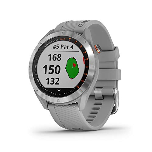 Garmin Approach S40，时尚的GPS高尔夫智能手表，轻巧的触摸屏显示器，灰色/不锈钢