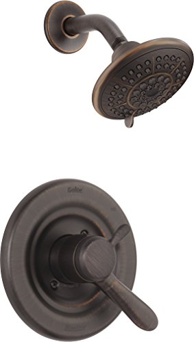 Delta Faucet Lahara 17 系列双功能淋浴装饰套件，带 5 喷淋触摸清洁淋浴喷头，威尼斯青铜 T17238-RB（不含阀门）
