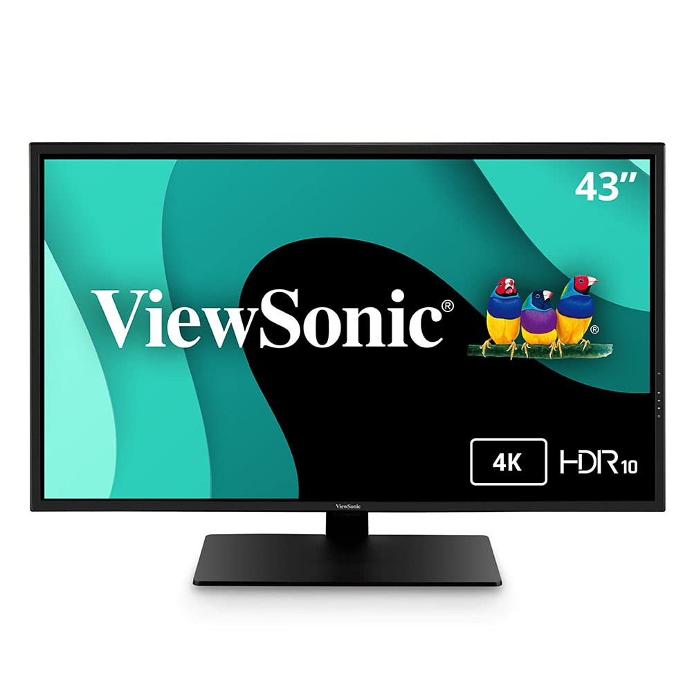 Viewsonic VX4381-4K 43 英寸超高清 MVA 4K 显示器宽屏，支持 HDR10、护眼、HDMI、USB、DisplayPort，适合家庭和办公室