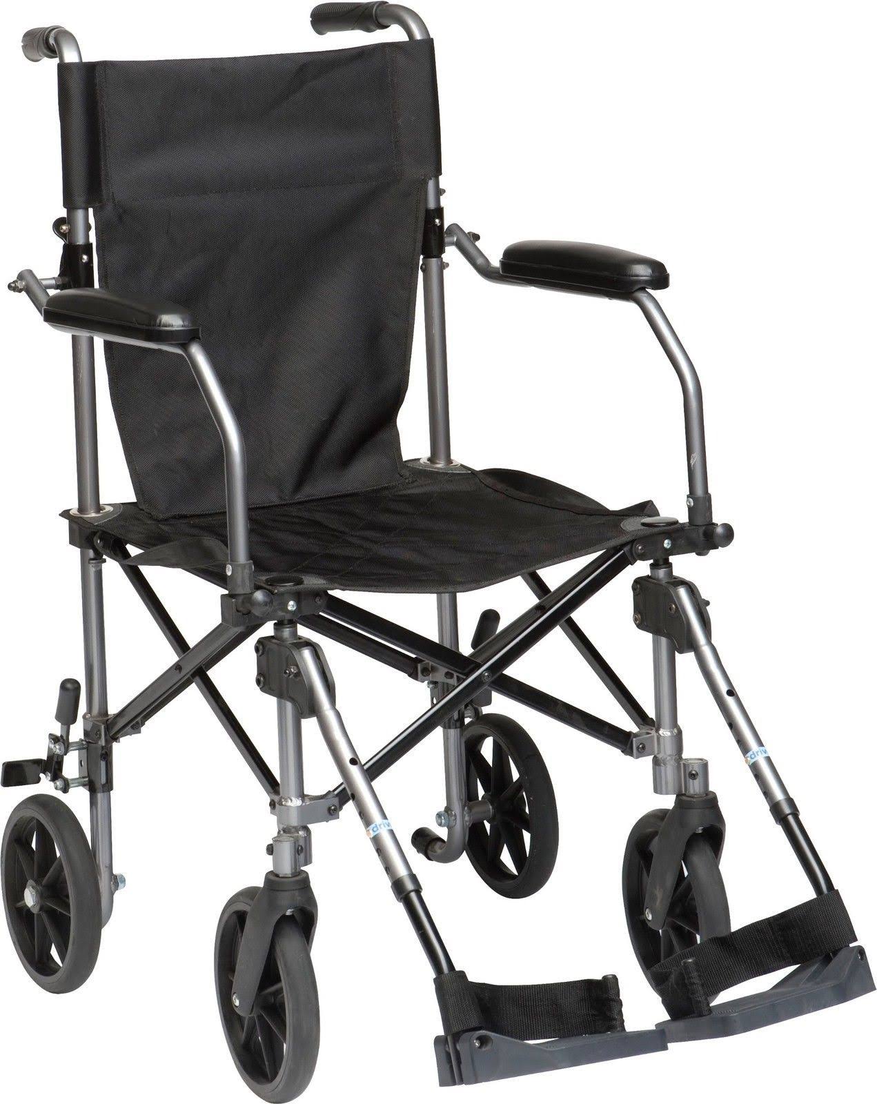Drive Medical Travelite运输轮椅袋装，黑色