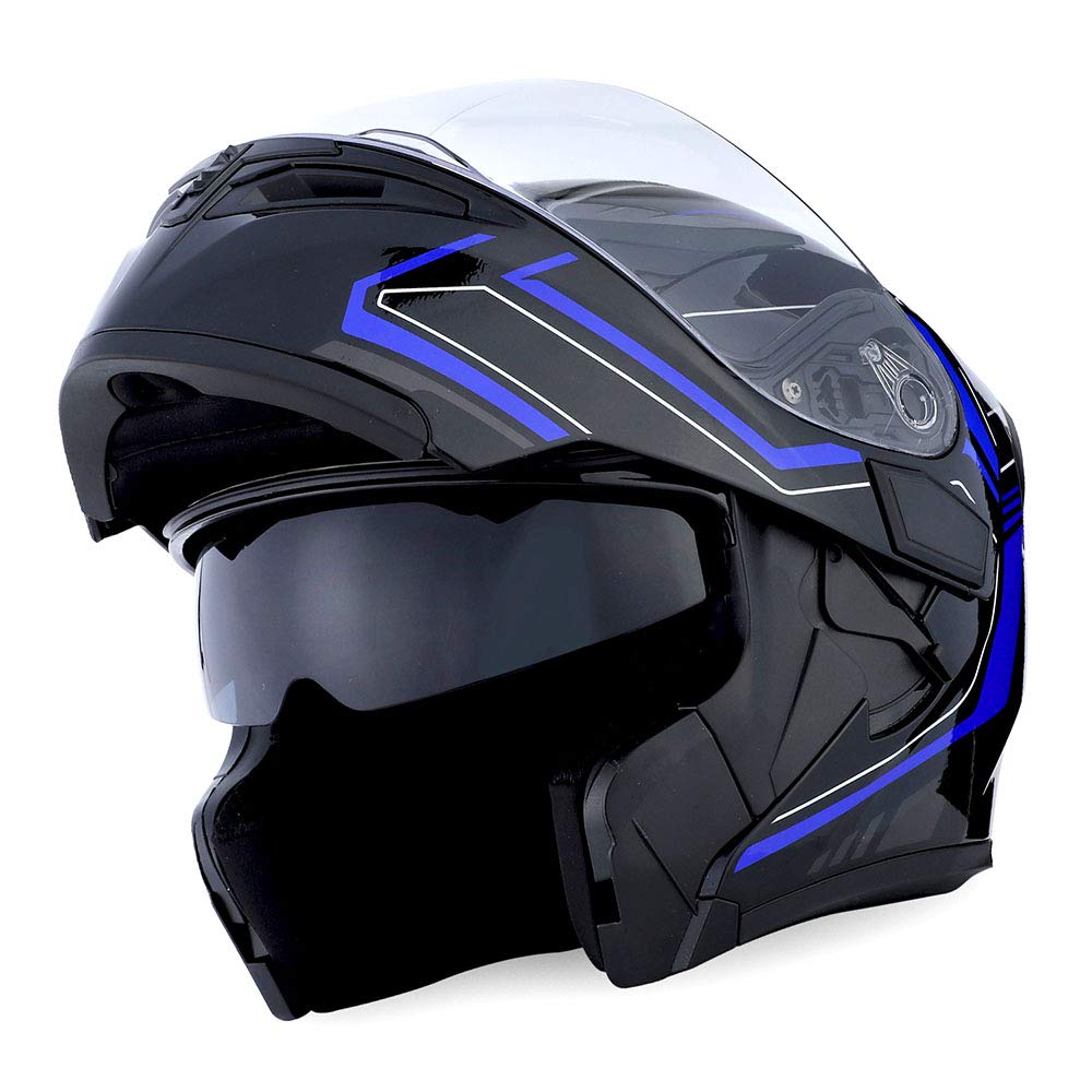 1Storm 摩托车模块化全盔翻起式双遮阳板内部遮阳罩：HB89