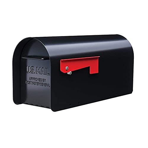 Gilbraltar Mailboxes 直布罗陀邮箱 Ironside 大容量镀锌钢黑色，柱式安装邮箱，MB801B