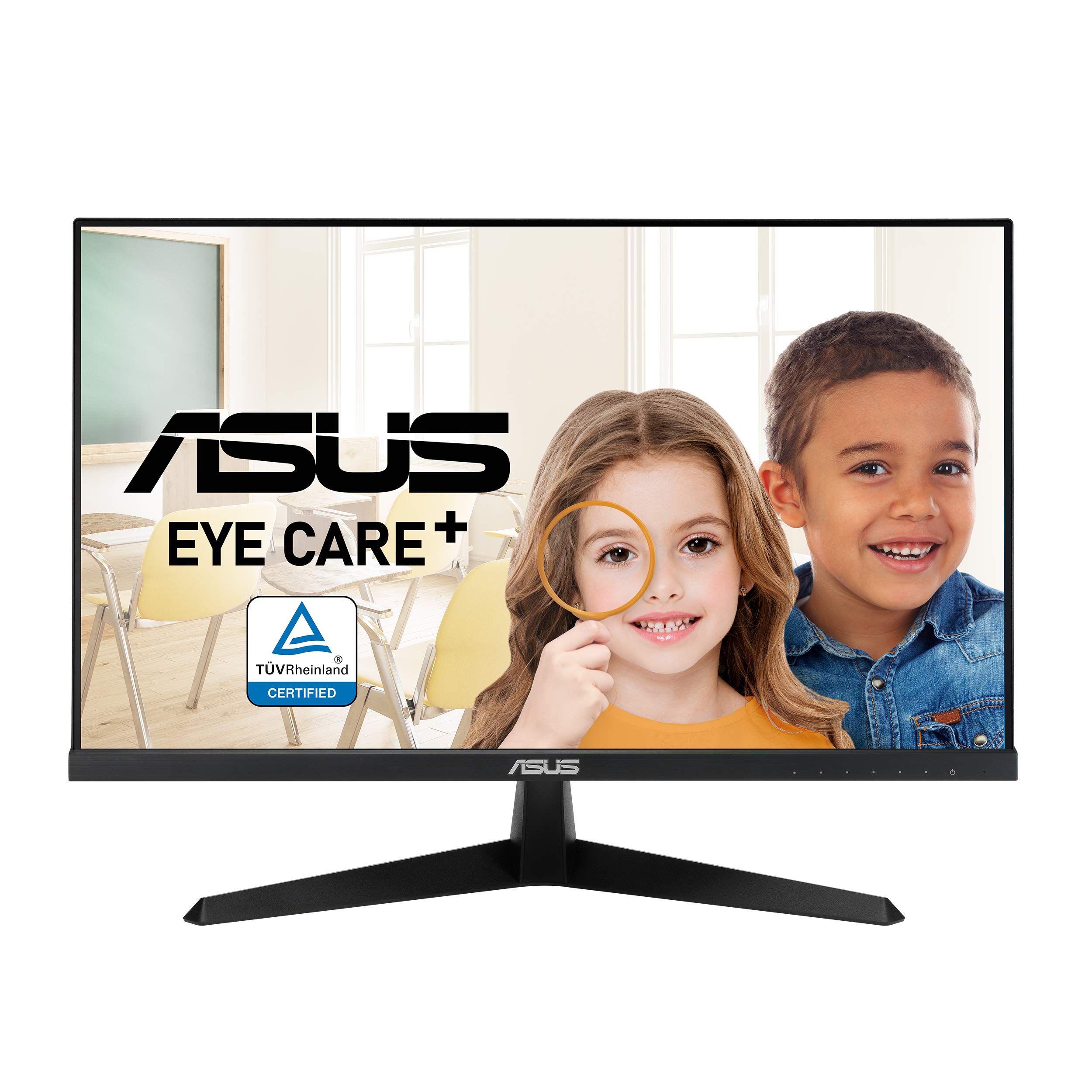 Asus VY249HE 23.8 护眼显示器，1080P 全高清，75Hz，IPS，自适应同步/同步，Eye Care Plus，色彩增强，休息提醒，HDMI VGA