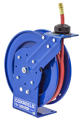 Coxreels P-LP-325 低压可伸缩空气/水软管卷盘：3/8' ID，25' 软管容量，带软管，300 PSI，美国制造
