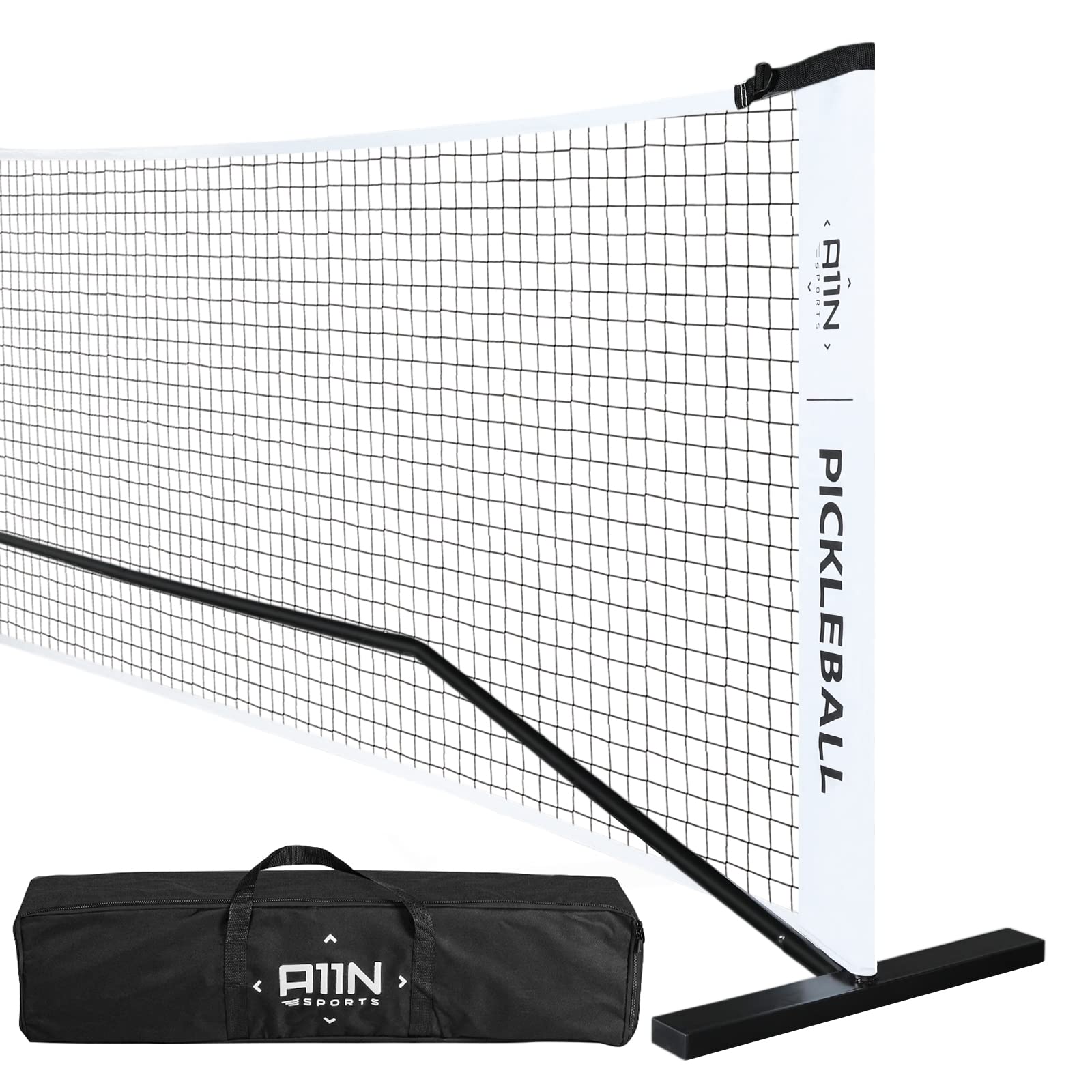 A11N SPORTS A11N 便携式匹克球网系统，专为所有天气条件而设计，配有稳定的金属框架和坚固的 PE 网，规定尺寸的网带手提袋