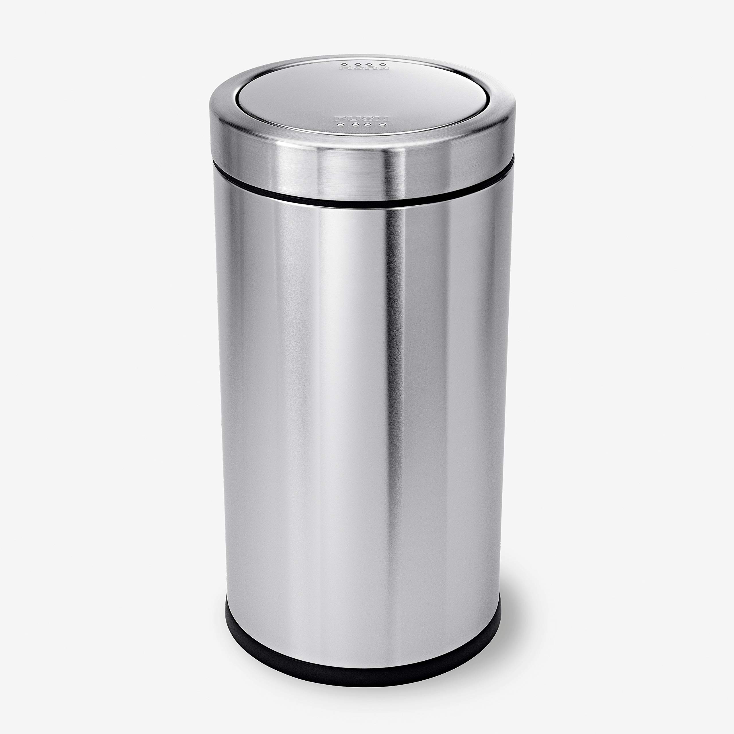 simplehuman 55 升/14.5 加仑商用平顶垃圾桶，符合 ADA 标准，11-20 加仑，拉丝不锈钢