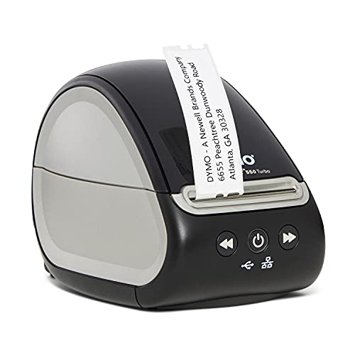 DYMO LabelWriter 550 Turbo 标签打印机，带有高速热敏打印的标签制造商，自动标签识别，通过 USB 或 LAN 网络连接打印各种标签类型