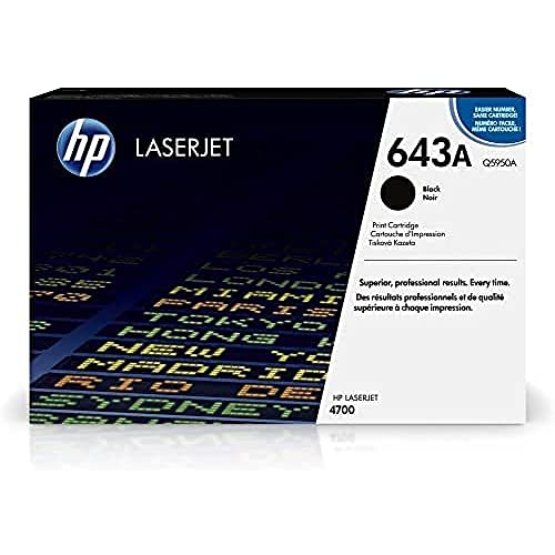 HP 原装 643A 黑色碳粉盒 |适用于 Color LaserJet 4700 系列 | Q5950A...