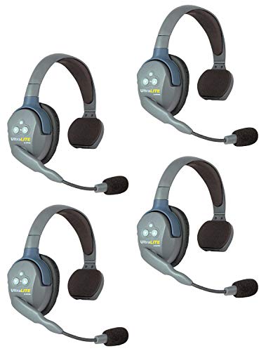 EARTEC UL4S UltraLITE 全双工无线耳机通信，适合 4 位用户 - 4 个单耳耳机...