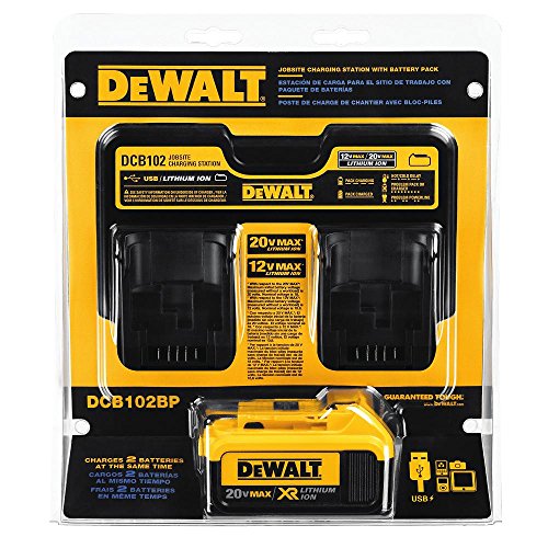 DEWALT 20V MAX* 工地充电站，配备 4Ah 电池组 (DCB102BP)...