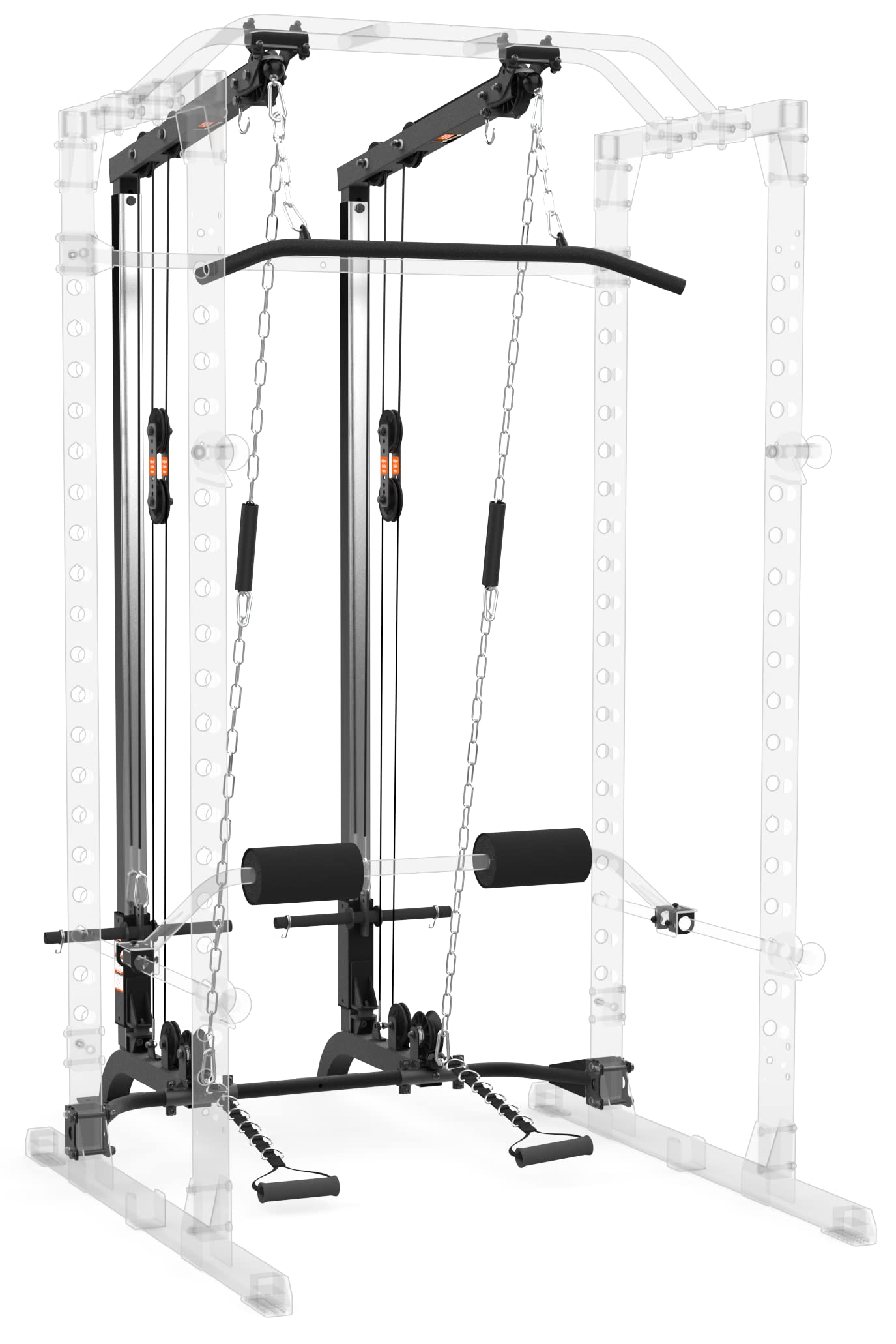 Fitness Reality 深蹲架动力笼带|可选的 LAT 下拉和腿部固定附件 |深蹲和长凳架组合|超级最大 810 XLT |