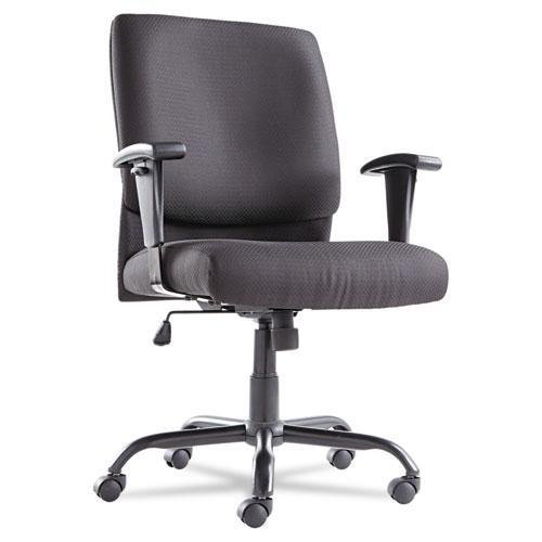 OIF 大号和高号中背旋转/倾斜椅子，织物，黑色（BT4510）