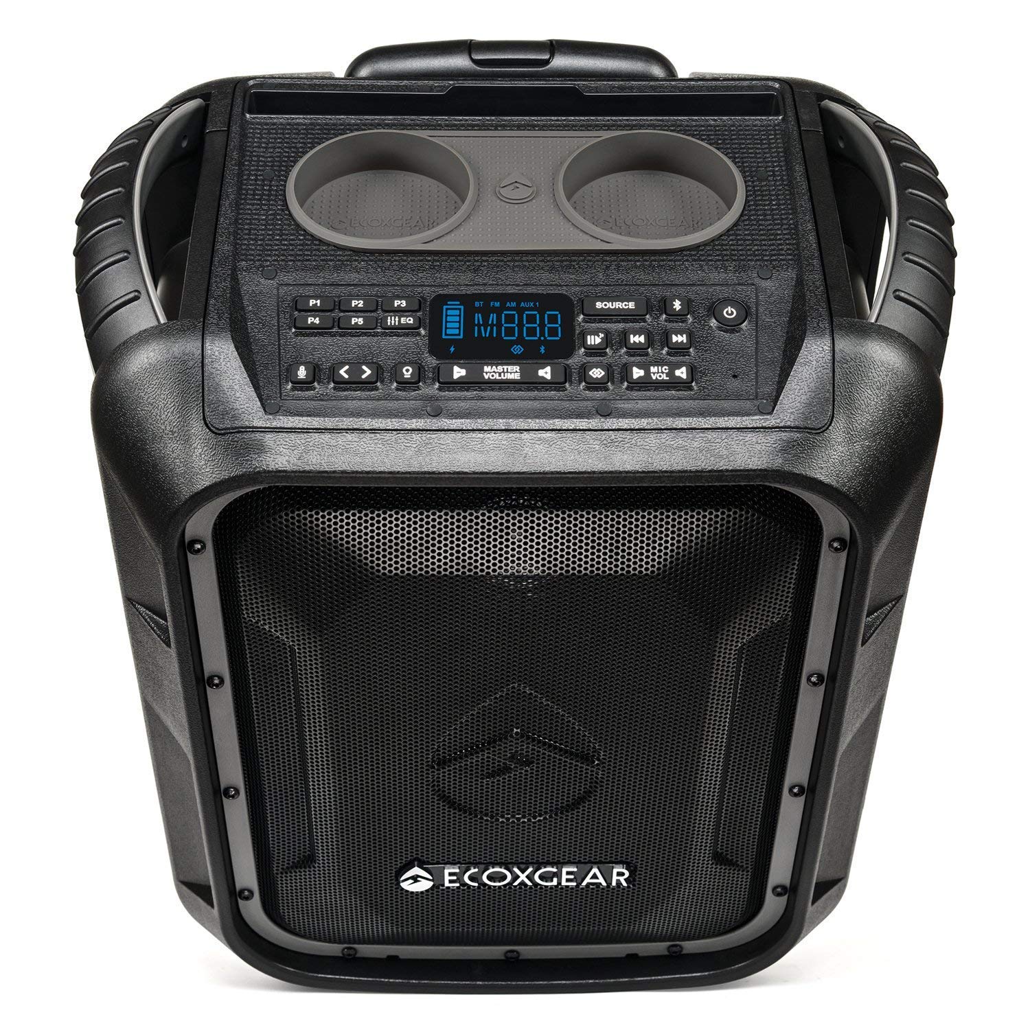 ECOXGEAR EcoBoulder+ GDI-EXBLD810 坚固防水浮动便携式蓝牙无线 100 瓦扬声器和 PA 系统（灰色）