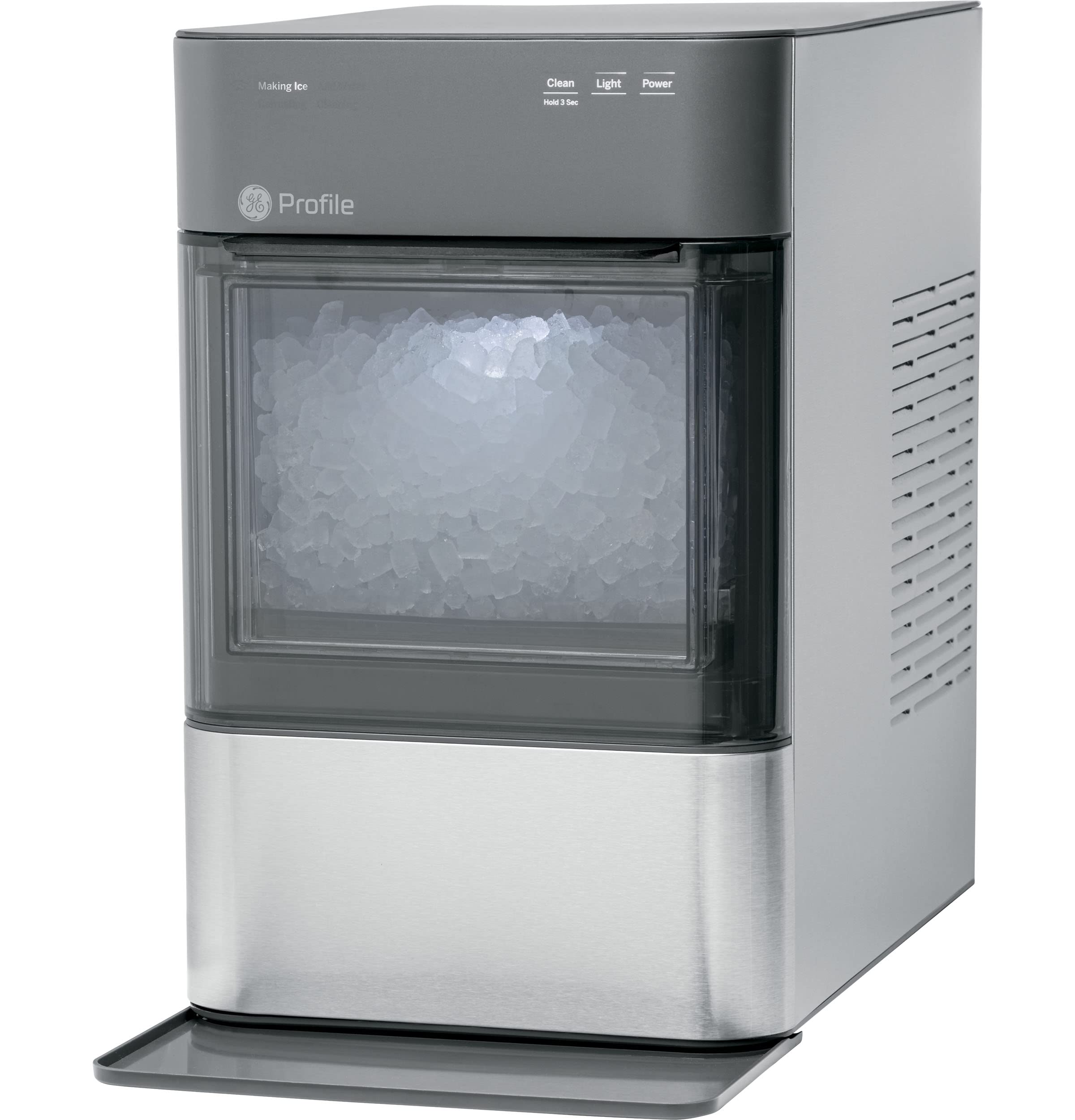 GE 简介蛋白石2.0 |台面 Nugt 制冰机 |带 WiFi 连接的制冰机 |智能家居厨房必备品 |不锈钢...