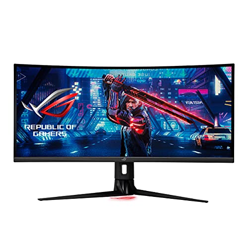 Asus ROG Strix 34 超宽游戏显示器 (XG349C) - UWQHD (3440 x 1440)、180Hz、1ms、极低运动模糊同步、135% sRGB、G-Sync 兼容、DisplayHDR 400、护眼、USB-C、DisplayPort、 HDMI