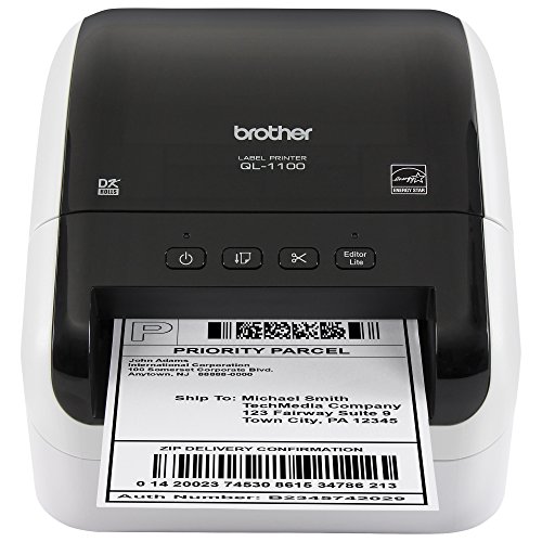 Brother QL-1100 宽幅、邮资和条码专业热敏标签打印机，黑色