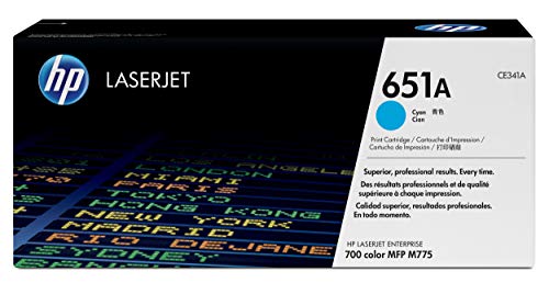 HP 原装 651A 青色墨粉盒 |适用于 LaserJet Enterprise 700 彩色多功能一体机 ...