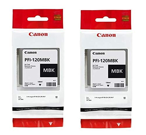 Canon PFI-120MBK 2 个颜料哑光黑色 130 毫升零售包装墨盒