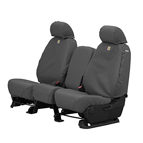 Covercraft Carhartt SeatSaver 定制座套 | Carhartt SeatSaver 定制座套SSC3351CAGY |第一排 40/20/40 长椅 |适合部分雪佛兰/GMC 车型，Gravel