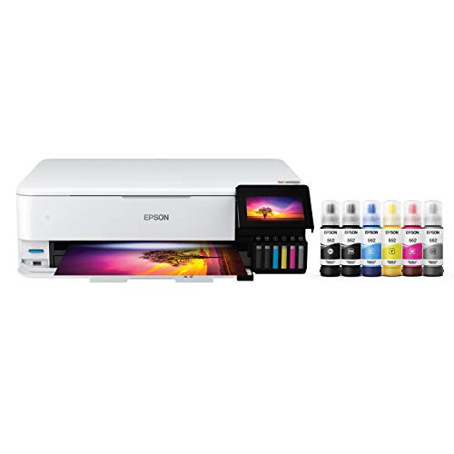 Epson EcoTank Photo ET-8550 无线宽幅彩色一体式超级打印机，带扫描仪、复印机、以太网和 4.3 英寸彩色触摸屏